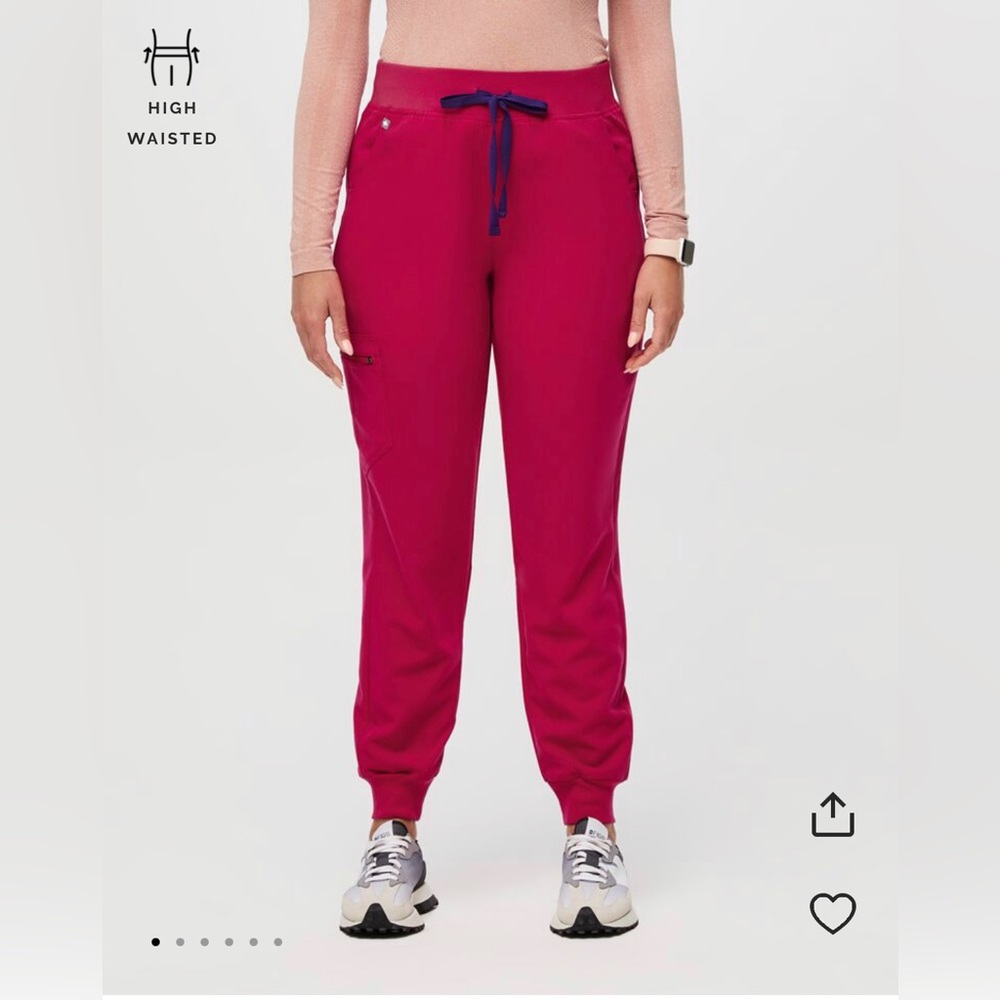 FIGS High Waisted Zamora Jogger Scrub Pants in Ultra Rose Size XL Petite